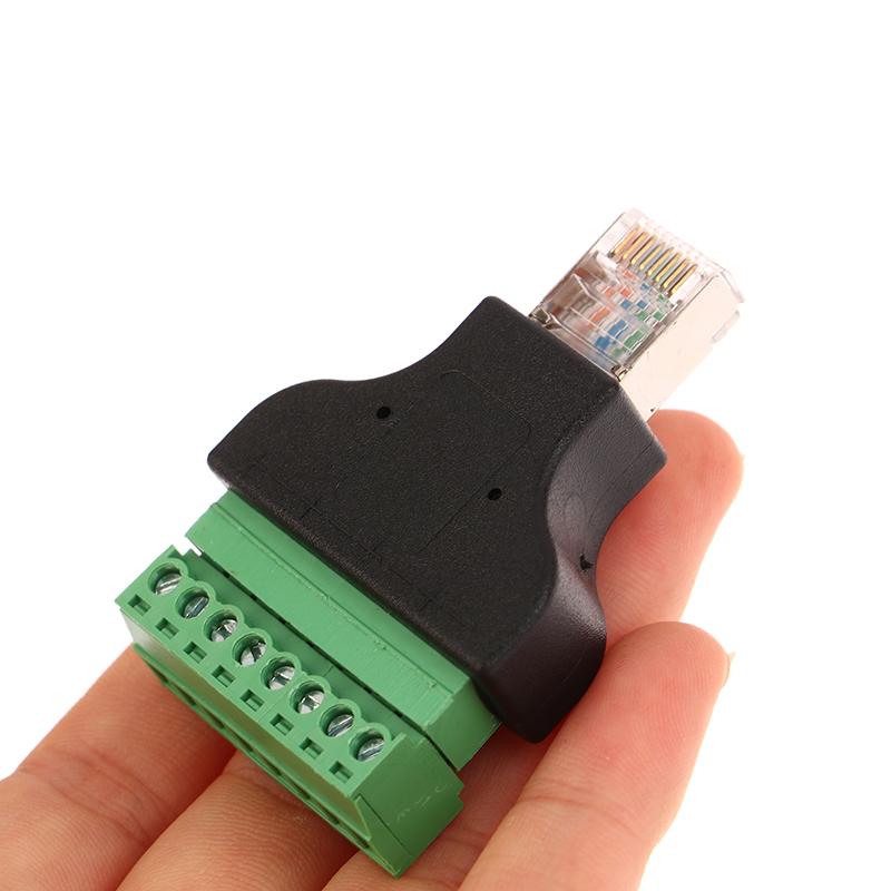 Компьютерное соединение и разъемы Разъем RJ45 (мама) на винтовые клеммы 8-контактный Разъем-удлинитель для Ethernet-кабеля