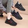 Women's Winter Fur Lined Warm Lightweight Sneakers Outdoor Anti-slip Breathable Sports Shoes Lace-Up Thicken Fleece Lined Casual Sneakers for Women