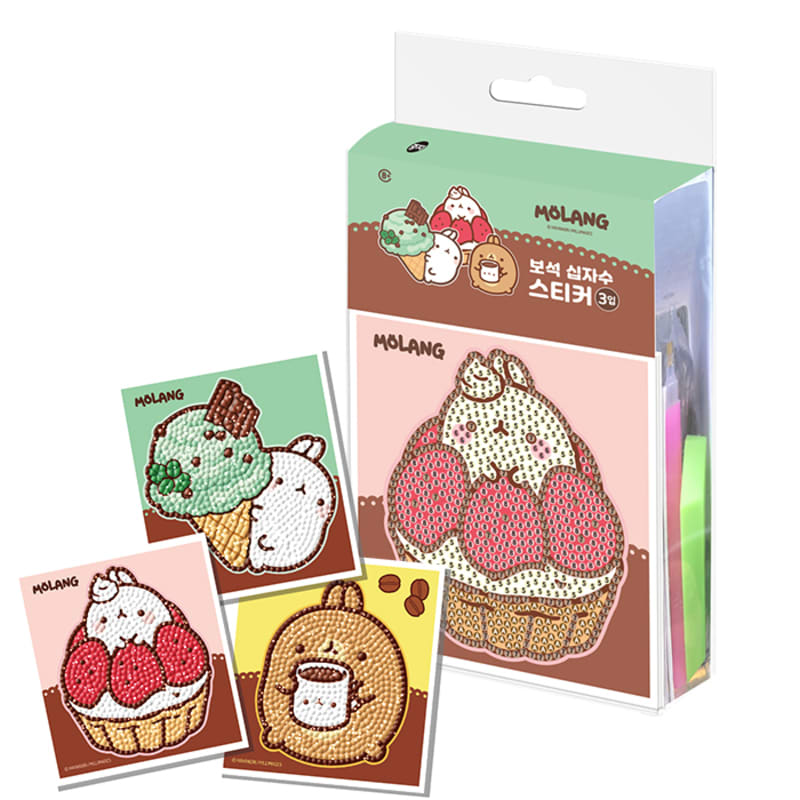 Sweet Molang Board Game with Jewel Cross Stitch Sticker