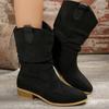 New Fashion Heels Shoes On Sale High Quality Side Zipper Women Boots Autumn Winter Pointed Toe High Tube Chunky Heels Long Boots