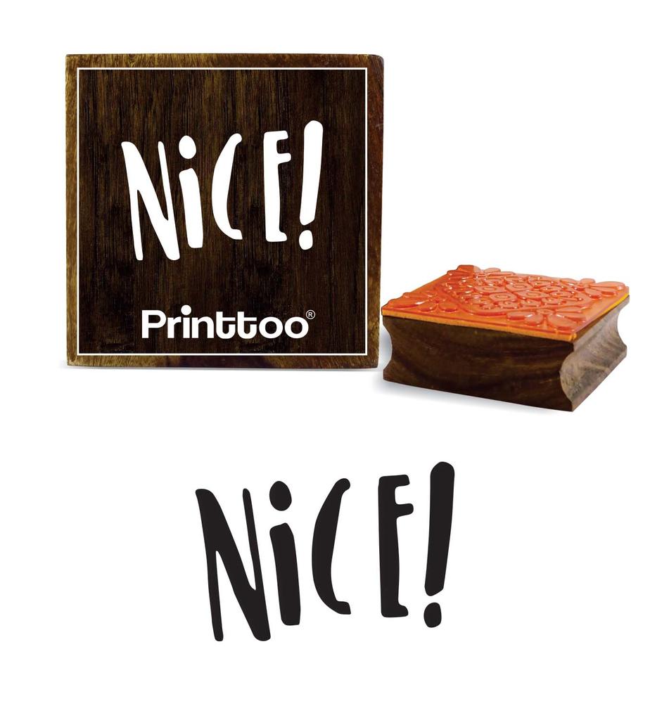 Printtoo Diary Card Scrap-booking Nice Word Design Square Wooden Rubber Stamp-2 X 2
