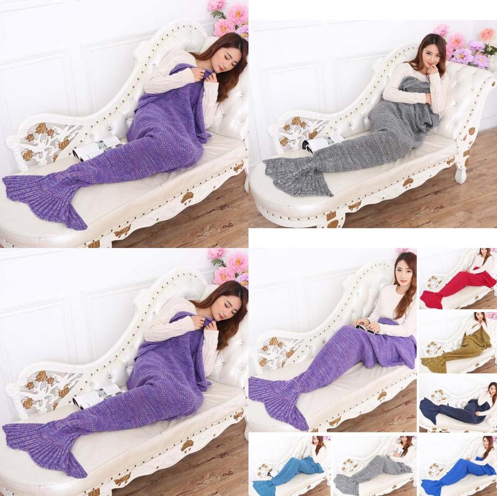 Плед-русалка из вязаного полотна для весенне-осеннего комфорта и тепла