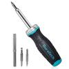 Interchangeable Screwdriver Set with Ratchet Hand, 6-in-1, Includes 2 Double-Ended Bits, Socket Function, Phillips and Flathead, Forward and