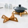 Durable Cross Pot Holder Bamboo Anti-Slip Casserole Rack Drain Anti-Scalding Pot Base Bracket Kitchen Gadget