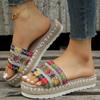 Fashion Weave Women's Slippers Platform Summer Shoes for Women  New Beach Casual Heeled Sandals Bohemian Handmade Ladies Espadrilles 202