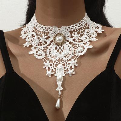 Ремешок на шею, ожерелье Court Gothic Spicy Girl, кружевное ожерелье, ошейник-цепочка на ключицу