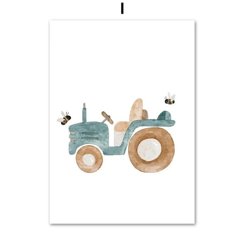 1 шт. Настенный декор, бурый медведь, настенное искусство, холст, живопись, гостиная, интерьер, картины, детская спальня, лиса, белка, милые животные, без рамки