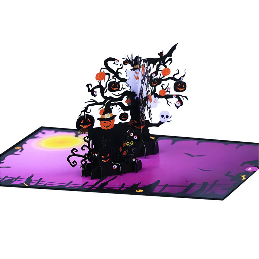 3D Pop Up Поздравительная открытка на Хэллоуин Нежная 3D Тыквенная пугало Поздравительная открытка на Хэллоуин для сезонной вечеринки