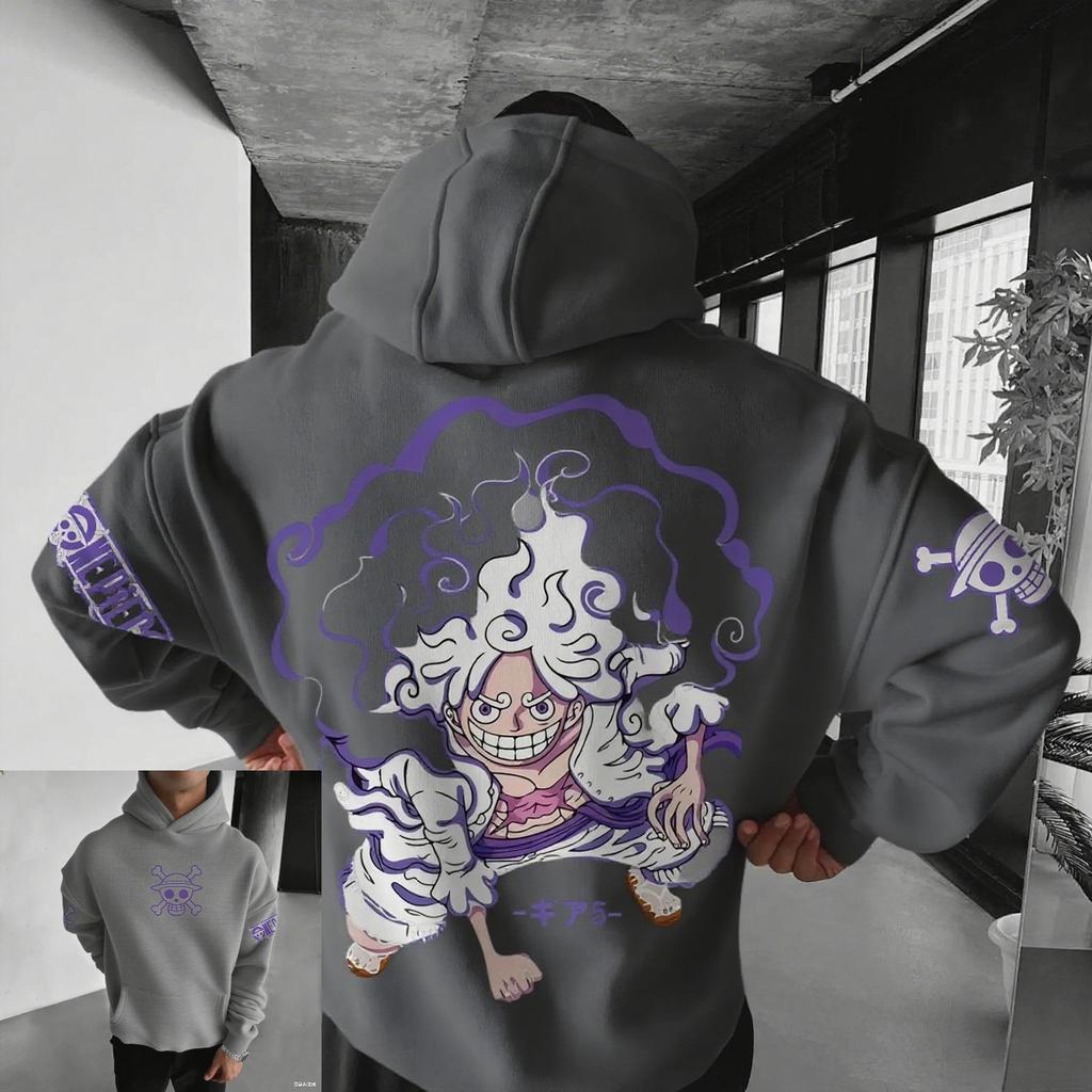 Аниме Худи Ван Пис Луффи Гир 5 Ника Мужчины Женщины Уличная Одежда Хлопковая Толстовка Оверсайз Повседневный Пуловер Графический Худи