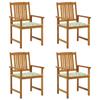 Day and Night - Day and Night Garden Chairs with Cushions 4 Units Solid Acacia Wood