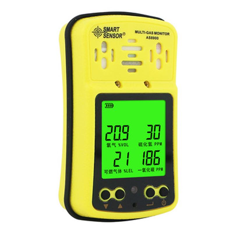 SMART SENSOR AS8900 Многофункциональный портативный детектор газа-монитор 4 в 1 O2 H2S CO Горючий газ Кислород Сероводород Угарный газ