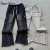 RogueWave Streetwear Мешковатые Повседневные Брюки Y2K Ретро Декор на Молнии Спортивные Штаны Брюки Мужские Женские Харадзюку Хип-Хоп Буква Джоггеры