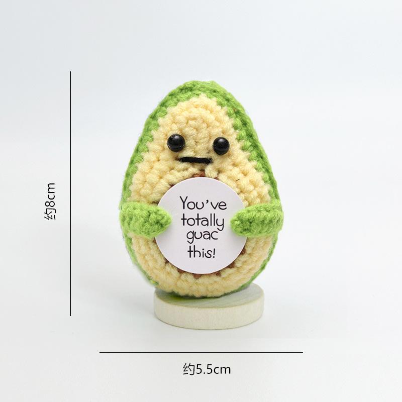 Funny Crochet Avocado Handmade Ornaments Emotional Support With Card Desktop Ornament Handmade Knitte Avocado Gift Home Decor