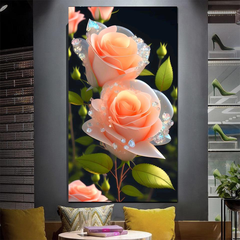 Красочная роза 5D алмазная живопись картина полная квадратная круглая мозаика со стразами цветы вышивка крестиком Diy Настенный декор вышивка