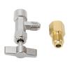 Self Sealing Can Tap Valve 1/4in 1/2in Thread Stainless Steel Refrigerant Dispenser Can Opener with Hose Adapter for Car