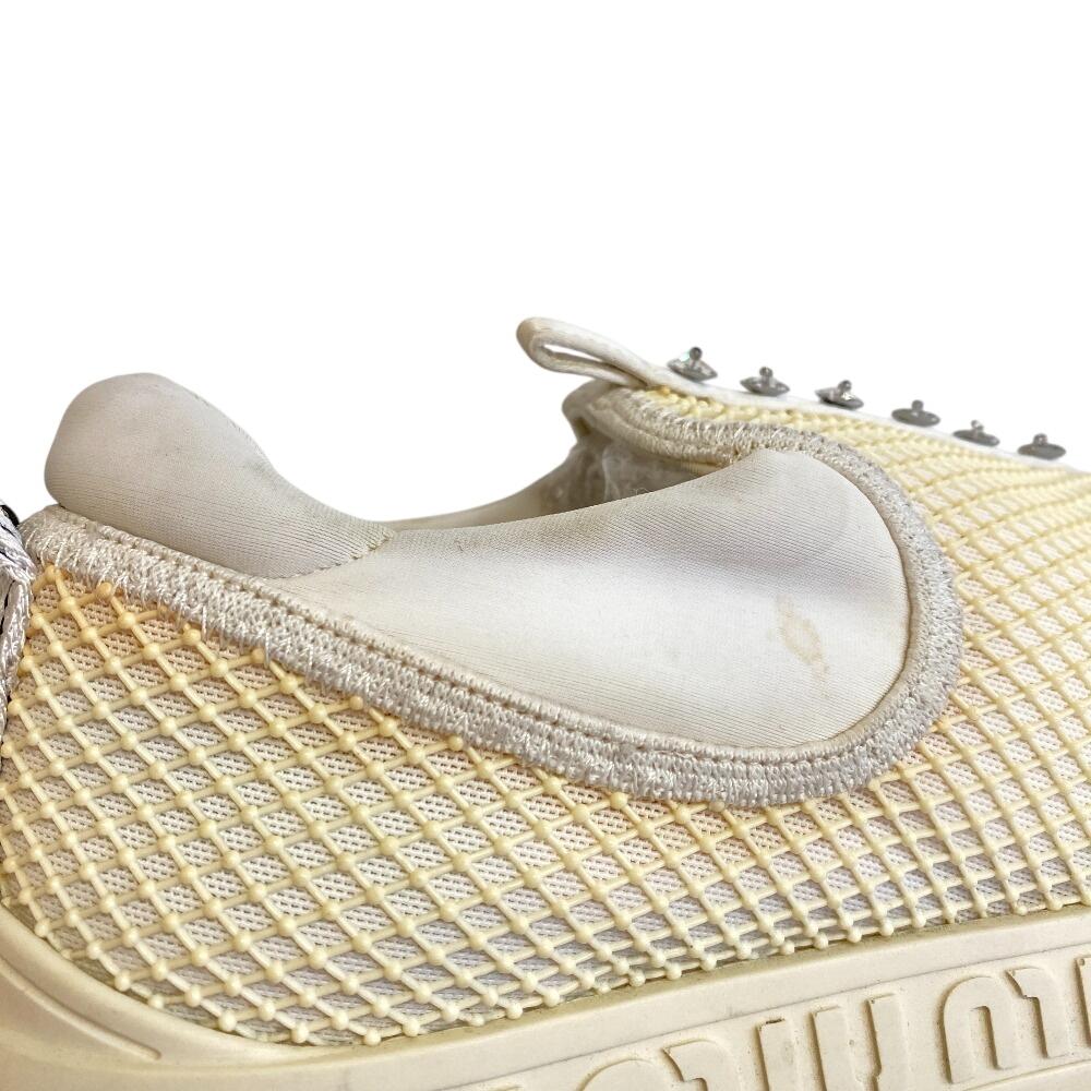 MIUMIU Сетка Bijoux резина Слипоны Слоновая кость резина Женские Б/у