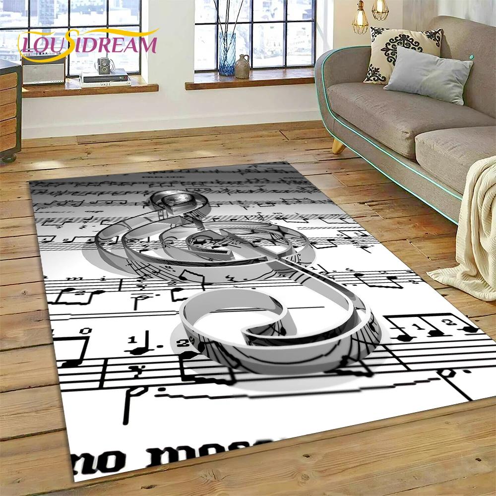 3D Piano Art Творческий ковер с музыкальной нотой для дома Гостиная Спальня Диван Коврик Декор, детский коврик Нескользящий напольный коврик