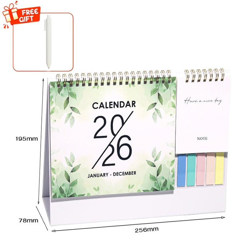 Настольный календарь 2026 Эстетический художественный календарь Январь 2026-Дек 2026 Календарь-планировщик для организации и планирования 1 шт. ручка