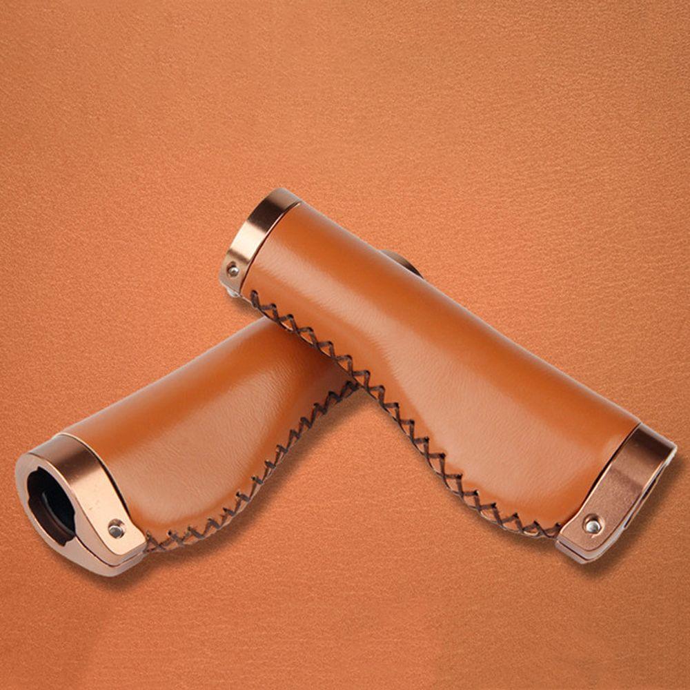 Lock Bar End Road Bike Bike Cowhide Grips Bike Grip Cover Bike Retro Grips Bicycle Handle Grips