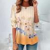 Stripe Flower Print Autumn Fashion Women's T-shirts Casual Loose O-neck Long Sleeves T Shirt Tops Designer Women's Sweatshirts
