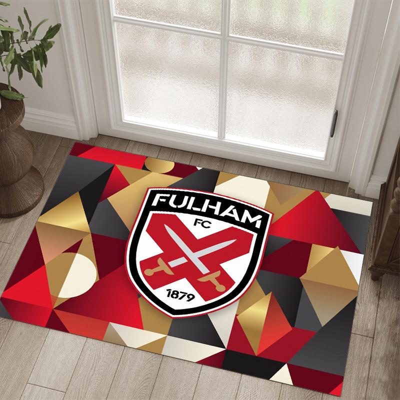 Fulham Football Design Crystal Velvet Carpet Cozy Non?Slip Printed Rug For Bedroom Living Room Entrance