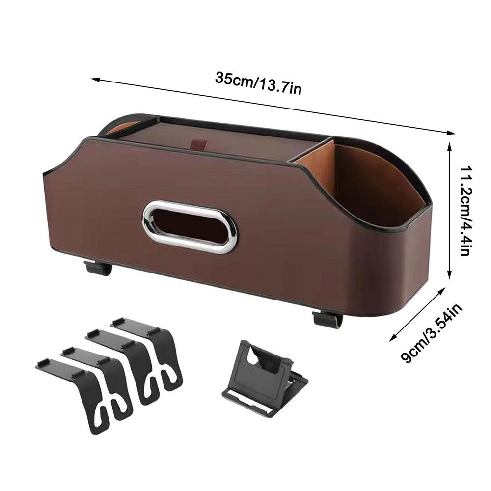 3 In 1 Car Seat Back Cup Holder Storage Box Tissue Box With Hook Auto Backseat Organizer Car Phone Holder For Auto Interior