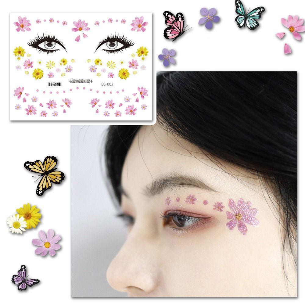 Черная Роза Поддельные Татуировки Бабочки Татуировки Наклейки Боди-Арт Наклейки Временные Татуировки На Лице