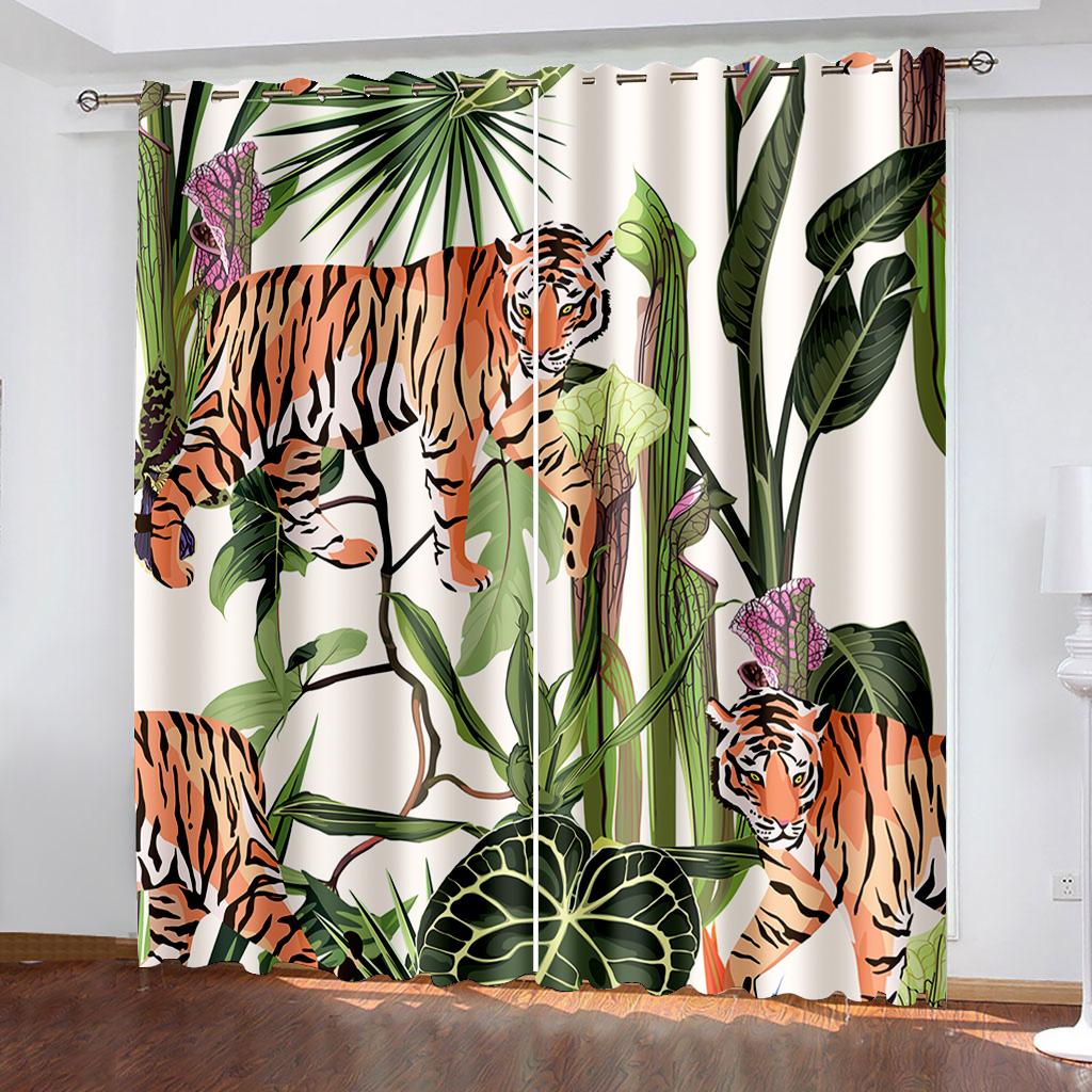 Детские любимые милые солнцезащитные шторы серии «Мир животных», 2 предмета, украшение для дома для гостиной, спальни