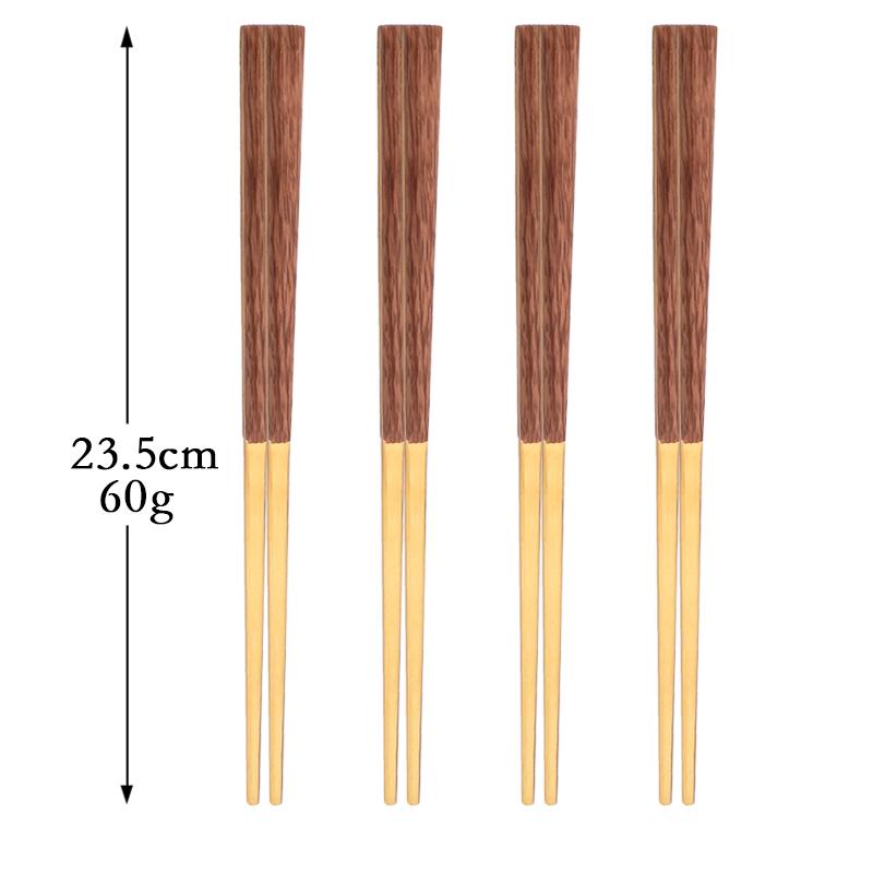 4/12/16Pcs Cutlery Set Chopsticks Knives Forks Spoons Tableware Set with Imitation Wooden Handle Korean Japanese Dinnerware Set