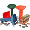 1 Set Coin Counter Portable Coin Sorter Funnel Shape Coin Tube Counter Machine with Wrappers for Home Bank