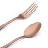 Набор столовых приборов из нержавеющей стали с зеркальной полировкой, покрытый розовым золотом, медный набор столового серебра, набор столовых приборов цвета розового золота