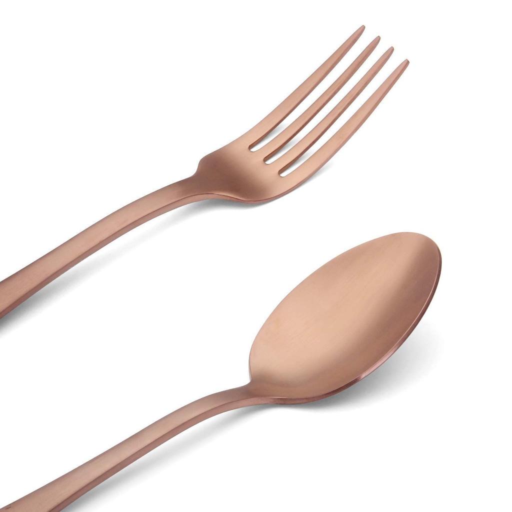 Набор столовых приборов из нержавеющей стали с зеркальной полировкой, покрытый розовым золотом, медный набор столового серебра, набор столовых приборов цвета розового золота