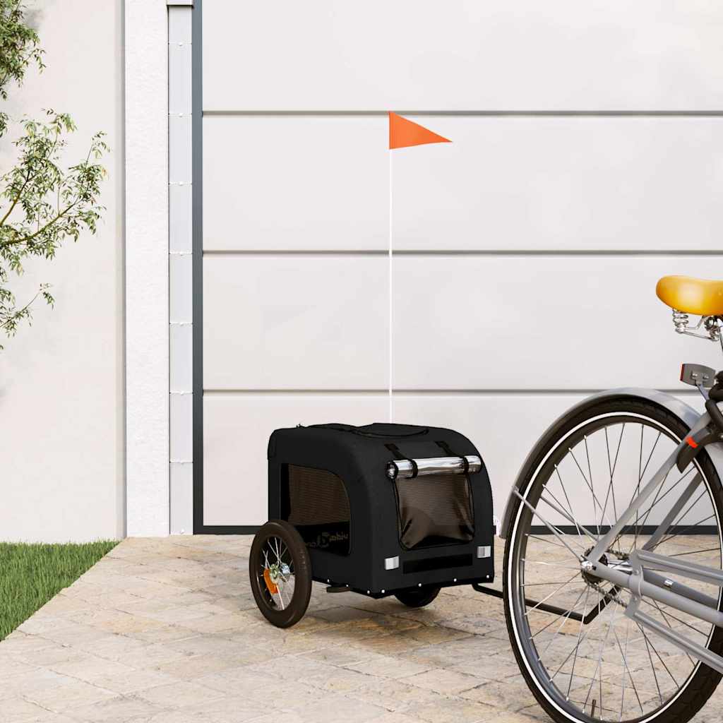 Bicycle Trailer for Dogs Black Oxford Fabric and Iron