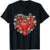 Cute Juicy & Sweet Strawberry Heart Love T-Shirt(1)