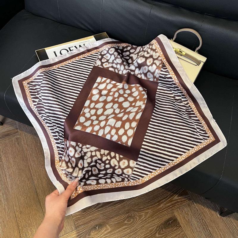 New Korean version of versatile printed decorative silk scarf, Chinese style temperament, elegant streamer, hair tie, bag, small scarf
