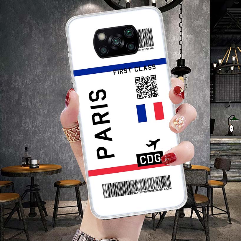 Travel Ticket Label Soft Phone Case For Xiaomi Redmi 15C 15 13C 13 Poco X5 X6 X7 F7 Ultra M7 12C 12 10 10C 9C 9A 9T 9 Fundas Poc