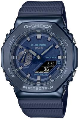 Часы Casio с металлическим корпусом синие G-Shock GM-2100N-2AJF мужские