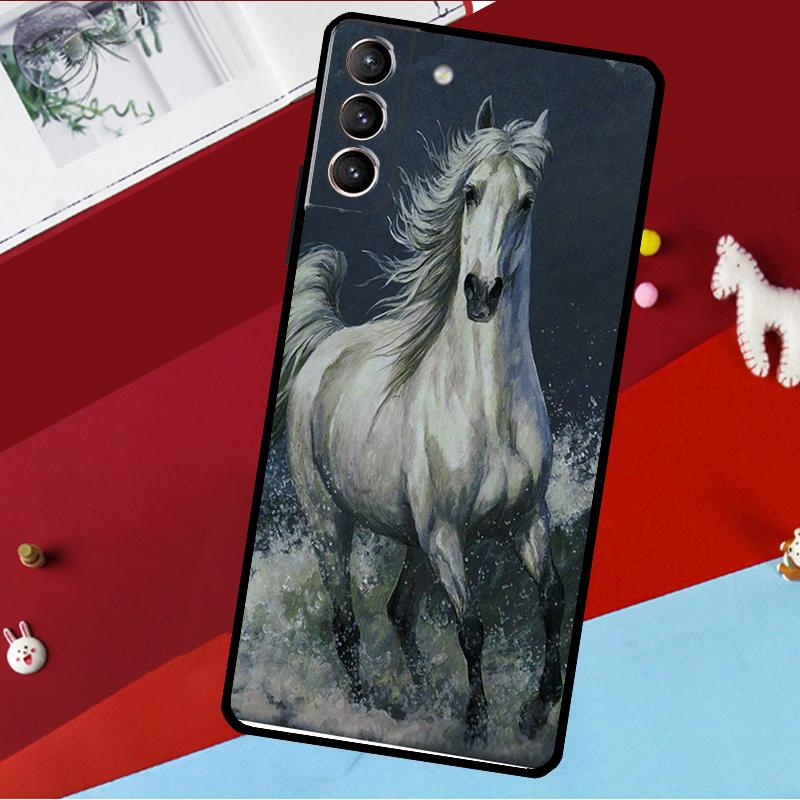 Чехол-эскиз лошади для Samsung Galaxy S26 S25 S23 S22 S20 S24 Ultra S9 S10 Plus S21 FE S25 FE