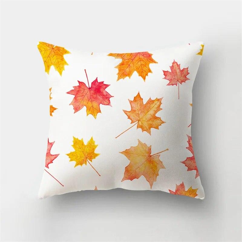 Autumn Landscape Printing Pillowcase Maple Leaf Tree Plant Sofa Cushion Cover Office Car Creative Decoration Home