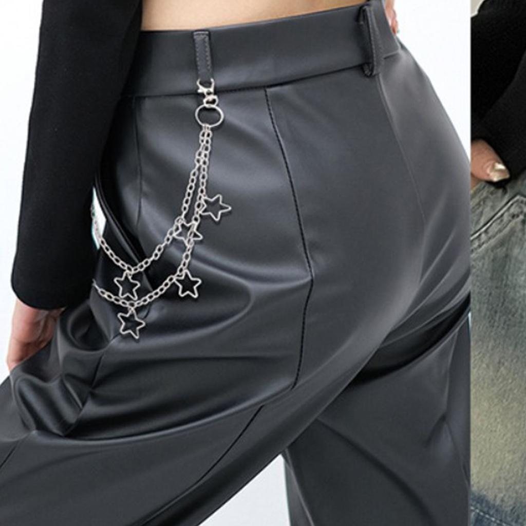 Pants Chain Metallic Punk 2Layered Star Pendant Jeans Chain Clothing Decorative Hiphop Waist Chain Y2K Waist Jewelry