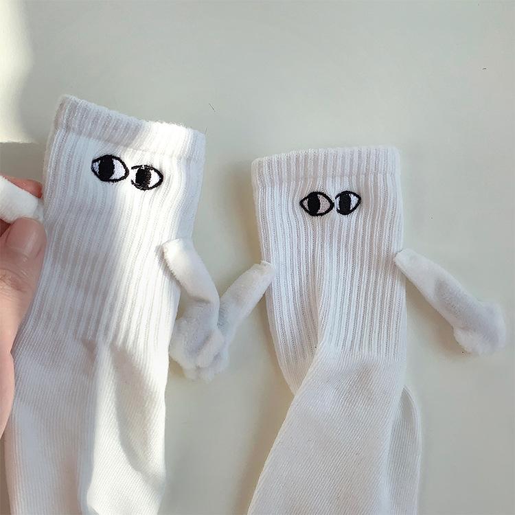 Забавные креативные магнитные носки с ручками, милые хлопковые дышащие удобные носки с героями мультфильмов для женщин и мужчин, носки