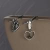 Korean S925 Silver Needle Asymmetrical Retro Gem Love Letter Earrings