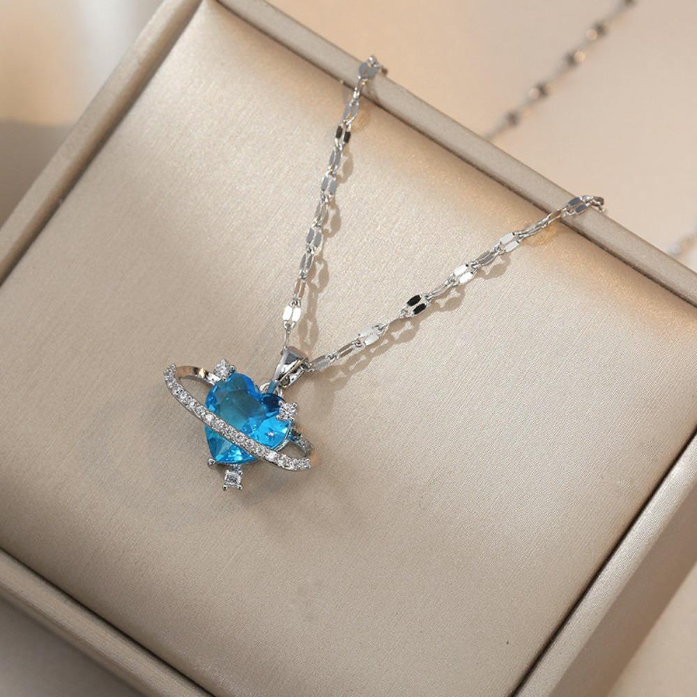 Ожерелье с подвеской «Планета любви» Женский темперамент Подвеска «Сатурн» Цепочка на ключицу