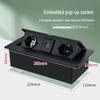 Slow Rise Pop-Up Hidden EU Power Multimedia Socket for European, American, and German Standard USB Conference Tables