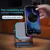 Wireless Induction Speaker with Adjustable Cell Phone Stand Stereo Sound Colorful Light Rechargeable 5-in-1 Bluetooth-compatible Speaker