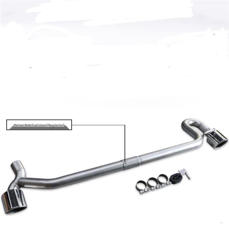 Black Carbon Fiber Stainless Steel Quad Exhaust Tips for VW Lavida - No Welding Needed