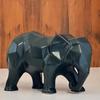Latest Geometric Elephant Ceramic Home Decor Figurine with Diamond Cut Detail (Elephant Black)