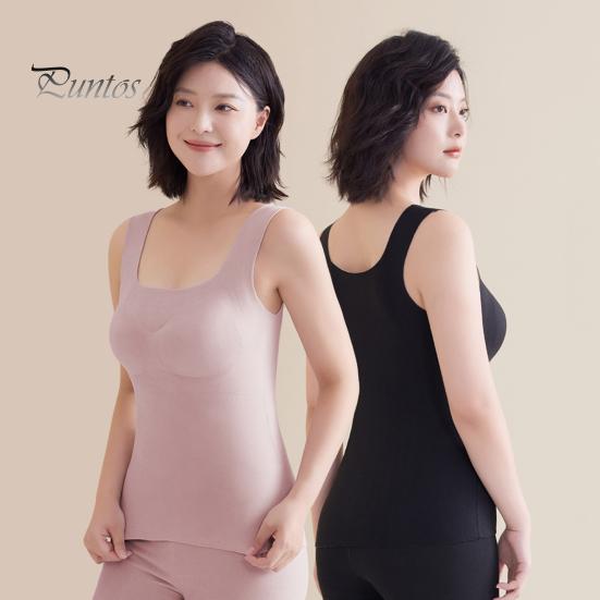 Зимний женский терможилет с нагрудными накладками, бесшовный бархатный, быстрая фиксация температуры, согревающий, квадратный вырез, облегающий, эластичный, без рукавов, внутренняя одежда