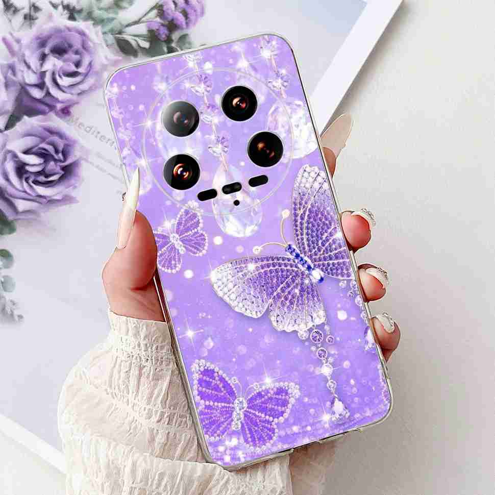 Case For Xiaomi 14 Ultra Butterfly Silicone Soft Phone Cover For Xiaomi Mi 14 Mi14 Ultra Shockproof Back Fundas Xiaomi 14Ultra
