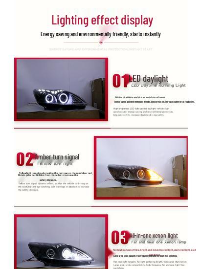 09-13 Классический Форд Светодиодные Ангельские Глаза Светодиодная Фара в Сборе с Дневными Ходовыми Ксеноновыми Лампами